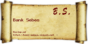 Bank Sebes névjegykártya